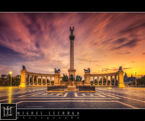 Budapest Heroes Square By Sunrise By Miguel Lechuga 500px
