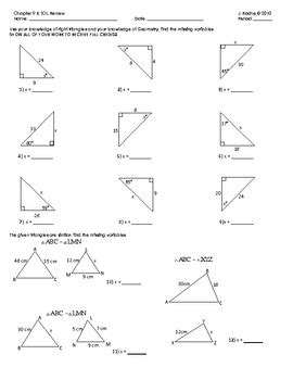 *if c^2 = a^2 + b^2, then it is a right triangle. Geometry Review - Similarity, Right Triangle Trigonometry ...