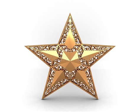 Gold Star With Ornaments Stock Illustration Illustration Of Frame