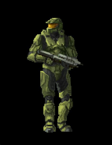 Master Chief In His Iconic Armor The Mkvi In Pixel Form Master Chief