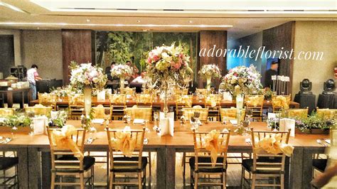 Long Table Flower Arrangement Adorable Florist