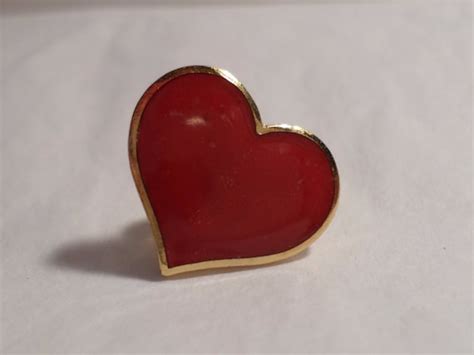 Vintage Hallmark Hallmark Lapel Pin Enamel Red Heart Tie