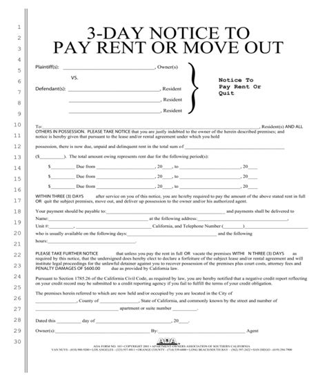 3 Day Eviction Notice Template