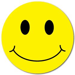1" Yellow Smiley Face Circle Stickers png image