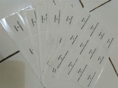 Laris Printing Print Label Nama Undangan Transparan
