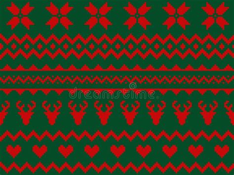 Nordic Traditional Fair Isle Style Seamless Knitted Pattern Stock
