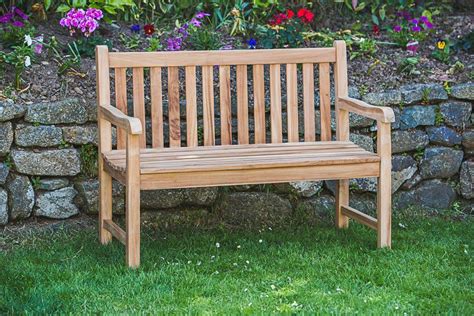 Otsun Two Person Outdoor Garden Bench Weatherproof Teak Wooden Patio Bench Seat With Curved