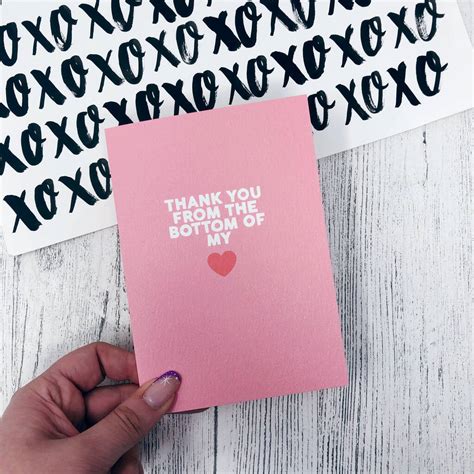Thank You Card Thanks From The Bottom Of My Heart By Xoxo Designs By