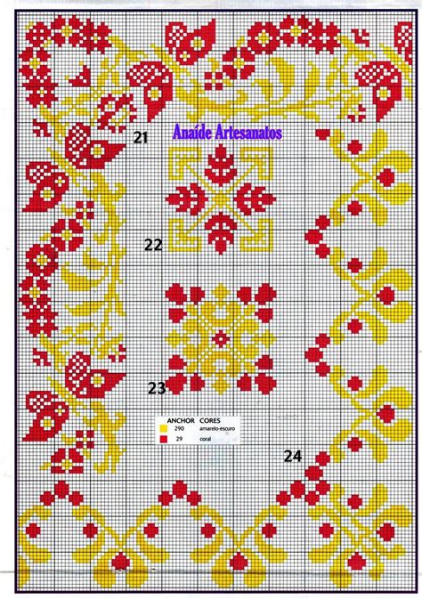 Anaide Ponto Cruz Primeira Parte De Gráficos De Barrados De Canto Em Ponto Cruz