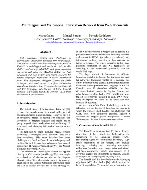 PDF Multilingual And Multimedia Information Retrieval From Web Documents
