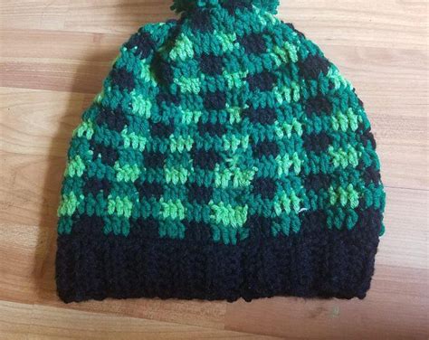 The Flannel Forrest Beanie Pdf Digital Download Crochet Etsy Plaid