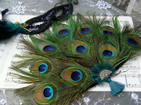 Hand Held Bridesmaid Peacock Feather Fan Custom Created For Etsy