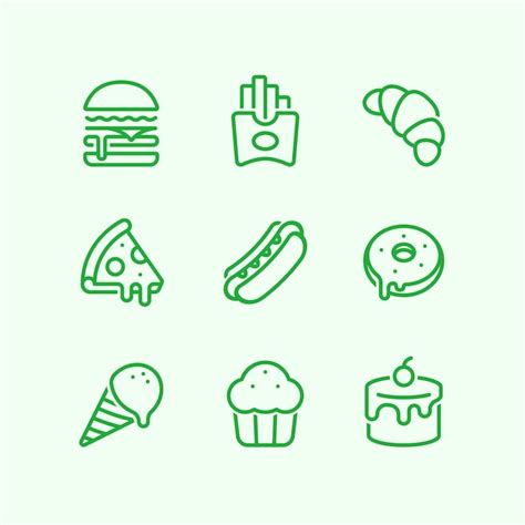 Premium Vector Simple Outline Food Logo Collection