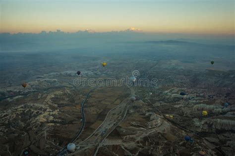 Cappadocia Turkey Top View Early In The Morning From The Balloon