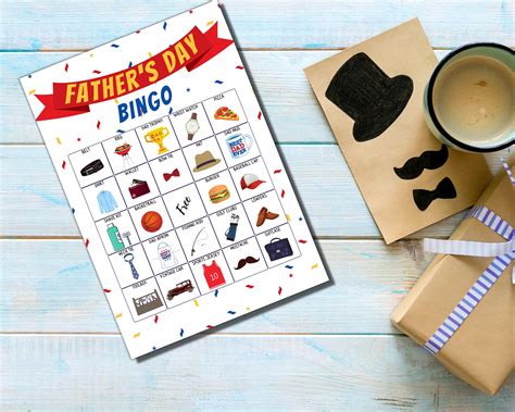 Fathers Day Party Bingo Game Printable For Fun Activity With Dad