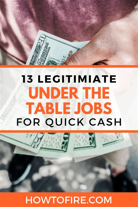 13 Under The Table Jobs To Put Extra Cash In Your Pocket
