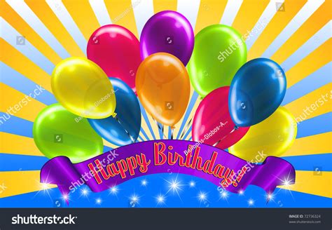 Beautiful Birthday Message With Balloons Stock Vector
