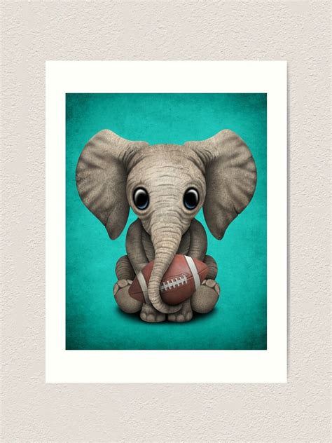 Baby Elephant Playing With Football Art Print For Sale By Jeffbartels