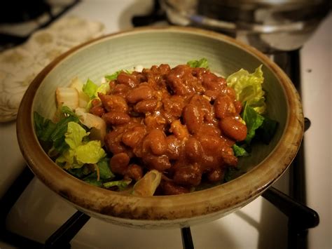 Maybe you would like to learn more about one of these? Hormel Canned Beef Chili over side salad from last night's ...
