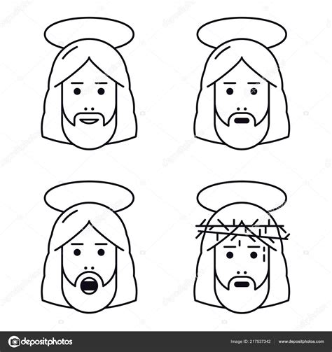 Jesus Christ Face Flat Icon Stock Illustration By ©robodread 217537342