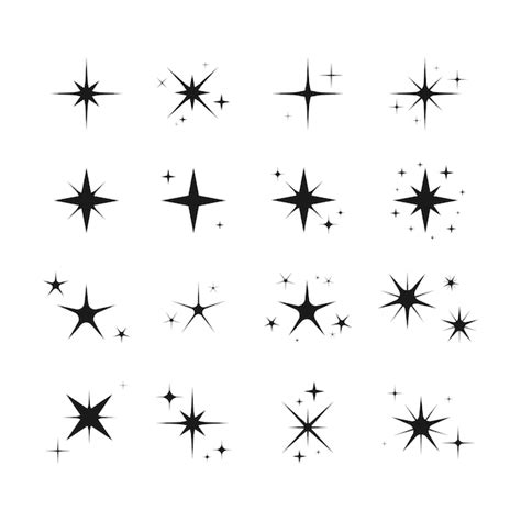 Premium Vector Set Of Black Hand Drawn Doodle Stars Black Symbols