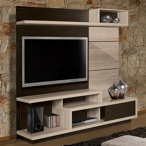 Lcd tv unit furniture design. Rack com Painel Delta Portas de Correr Lobec/Marrom Café ...