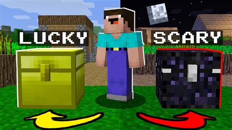 Minecraft Noob Vs Pro Noob Compares Lucky Chest Vs Scary Chest