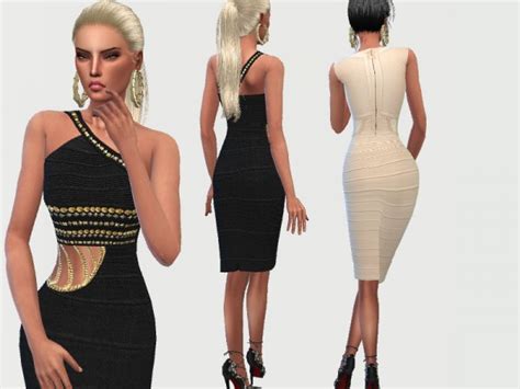 The Sims Resource Classy Bandage Dresses By Puresim • Sims 4 Downloads