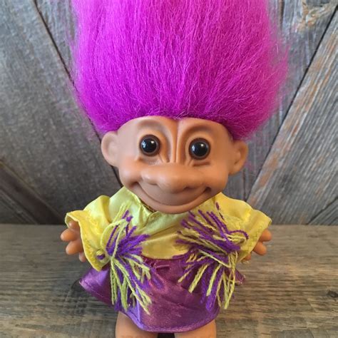Vintage Troll Doll Cheerleader Troll With Pink Hair Russ Etsy
