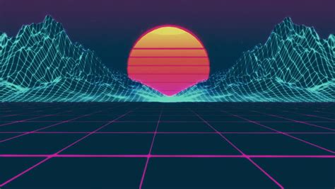 Animation Grid 80s Retro Sci Fi Background Cyberpunk