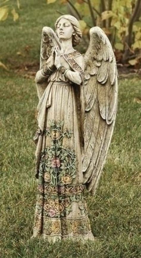 Praying Guardian Angel With Roses 24 Tall Chapel Garden Or Home