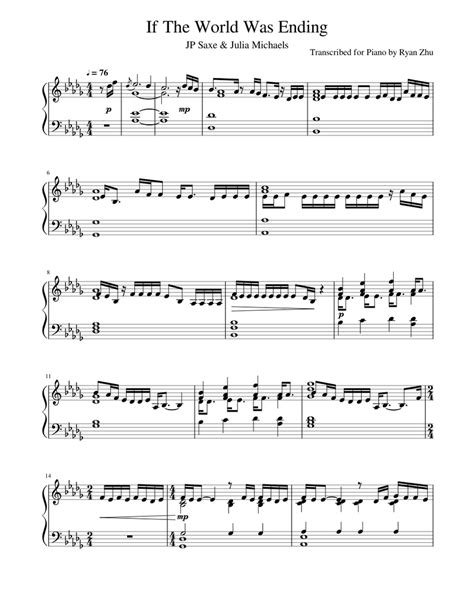 world   full piano score sheet   piano solo musescorecom