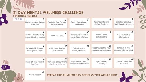 21 Day Mental Wellness Challenge Fiton