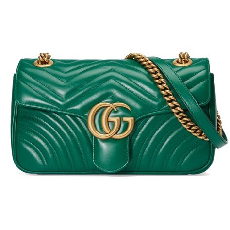 Gucci Gg Marmont Small Shoulder Bag In Emerald Green Modesens