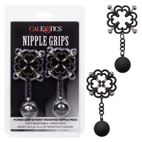 Nipple Grips Power Grip 4 Point Weighted Nipple Press Black