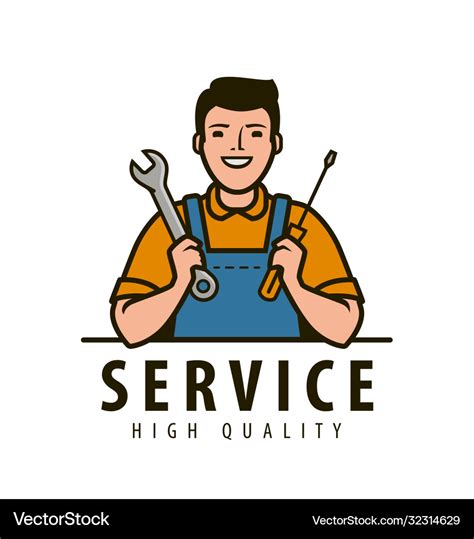 Service Maintenance Logo Technical Specialist Vector Image