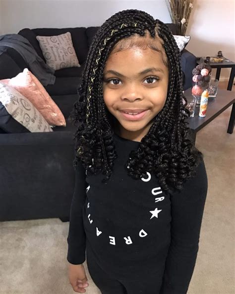 This curly natural hairstyle leaves hair loose while framing your little girl's face perfectly. Cute Box Braids Hairstyles You Will Love | New Natural ...