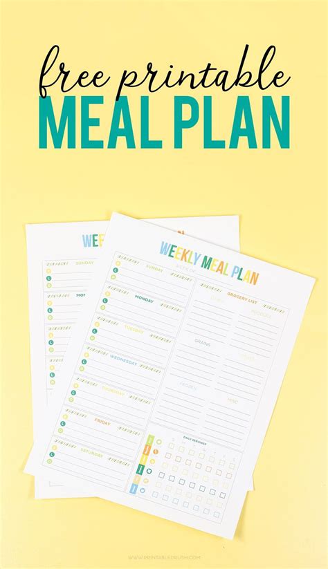 This Free Printable Meal Planner With A Grocery List And Health Tracker