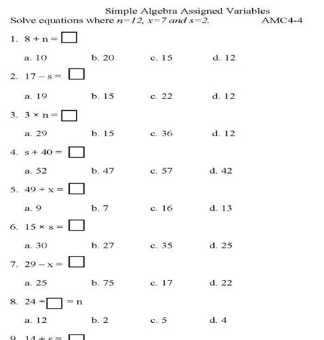 Algebra Worksheets Grade 5 Math Expressions Worksheets 5th Grade