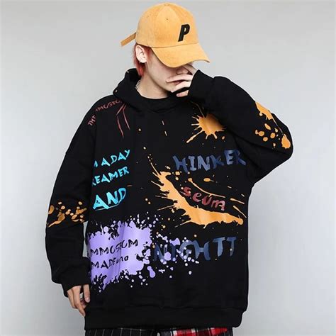 Hip Hop Hoodie Sweatshirt Oversize Harajuku Graffiti Streewwear A01166 Fuzweb Sweatshirts
