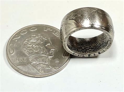 Mexico Ring 5 Peso Mexican Coin Ring Hand Made In Canada Etsy