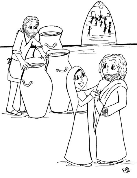 Jesus Convierte El Agua En Vino Para Colorear Clip Art Library 23870