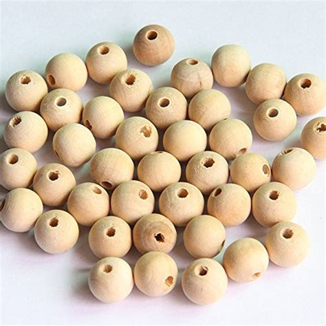 Natural Plain Round Wooden Bead With Hole Ball For Diy Craft Etsy