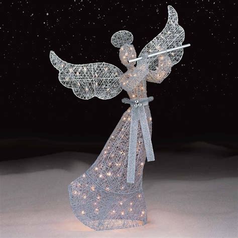 60 Silver Christmas Angel With 150 Clear Lights—sears
