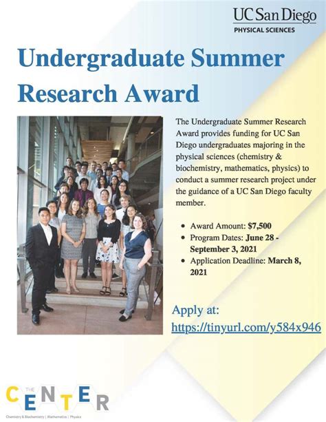 Call For 2021 Undergraduate Summer Research Award Ucsd Chemistry