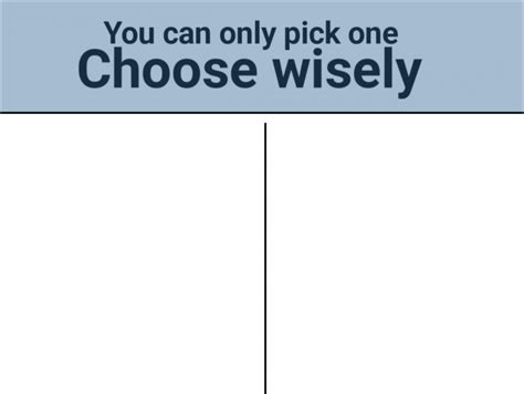You Can Pick Only One Choose Wisely Blank Template Imgflip