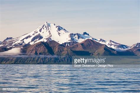 Frosty Peak Volcano On The Alaska Peninsula In Summertime High Res