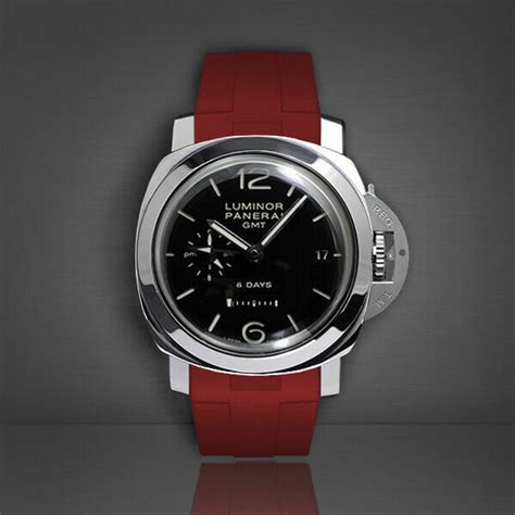 Red Strap For Panerai Luminor 1950 44mm By Rubber B