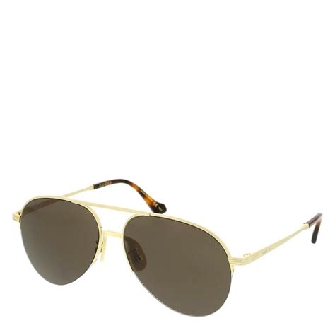 Gucci Gg0742s 002 58 Sunglasses Gold Gold Brown In Goud Fashionette