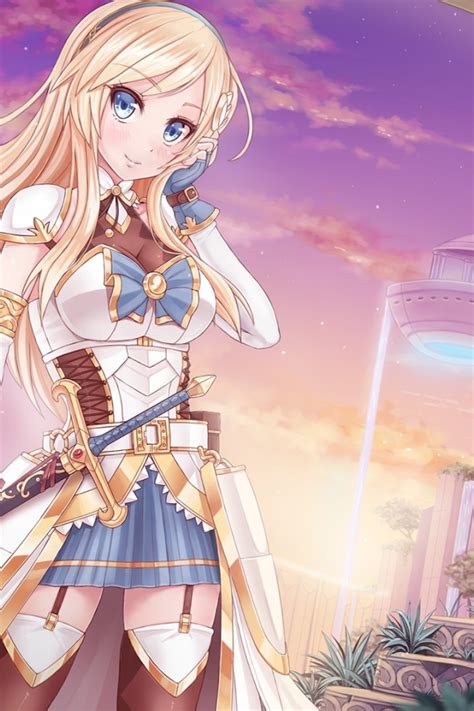 Wallpaper Crystalline Blonde Sword Armored Visual Novel Leanna